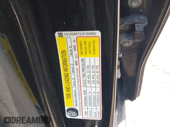 ✅ 2018 Chevrolet Malibu LT • VIN: 1G1ZD5ST3JF104506 • Lot: 42118533. Listed on IAAI with 183,698 mi. Free auction sales archive from the USA and detailed vehicle history report at DreamBid. Image 9.