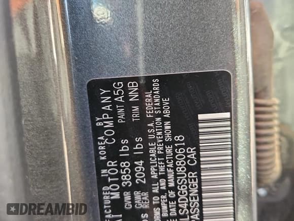 ✅ 2025 Hyundai Elantra SEL Convenience • VIN: KMHLS4DG6SU880618 • Lot: 90060215. Listed on Copart with Not provided. Free auction sales archive from the USA and detailed vehicle history report at DreamBid. Image 12.