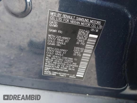 ✅ 2016 Nissan Rogue SV • VIN: KNMAT2MV4GP697283 • Лот: 43769592. Опубликован ранее на IAAI с пробегом 102 905 миль. Бесплатный доступ к архиву аукционных продаж из США и подробный отчёт об истории автомобиля на DreamBid. Изображение 9.