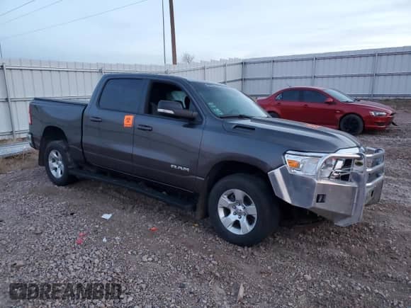 2021 Ram 1500 Big Horn with VIN 1C6SRFFM4MN655872, listed as a Copart auction lot 81506234 with Not provided miles and Salvage title. Bid and sale history available at DreamBid. Image 4.