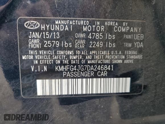 ✅ 2013 Hyundai Azera • VIN: KMHFG4JG7DA246841 • Lot: 81628665. Wystawiony na Copart z przebiegiem 159 859 mil. Bezpłatny archiwum sprzedaży aukcyjnych z USA i szczegółowy raport historii pojazdu na DreamBid. Zdjęcie 13.