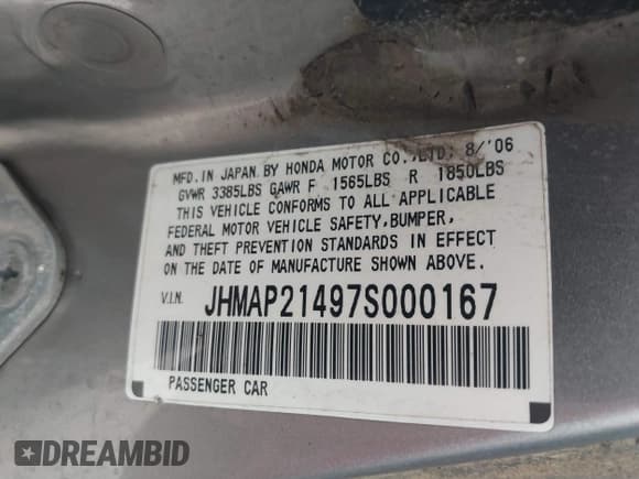 ✅ 2007 Honda S2000 • VIN: JHMAP21497S000167 • Лот: 42142914. Опубликован ранее на IAAI с пробегом 112 753 миль. Бесплатный доступ к архиву аукционных продаж из США и подробный отчёт об истории автомобиля на DreamBid. Изображение 9.