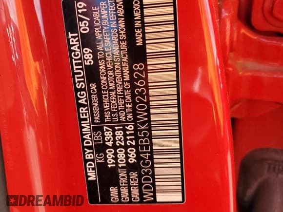 ✅ 2019 Mercedes-Benz A 220 • VIN: WDD3G4EB5KW023628 • Лот: 85842505. Опубликован ранее на Copart с пробегом 79 396 миль. Бесплатный доступ к архиву аукционных продаж из США и подробный отчёт об истории автомобиля на DreamBid. Изображение 12.