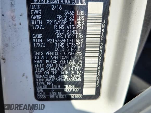 ✅ 2016 Nissan Juke SL • VIN: JN8AF5MR6GT608045 • Лот: 86333775. Опубликован ранее на Copart с пробегом 65 832 миль. Бесплатный доступ к архиву аукционных продаж из США и подробный отчёт об истории автомобиля на DreamBid. Изображение 13.