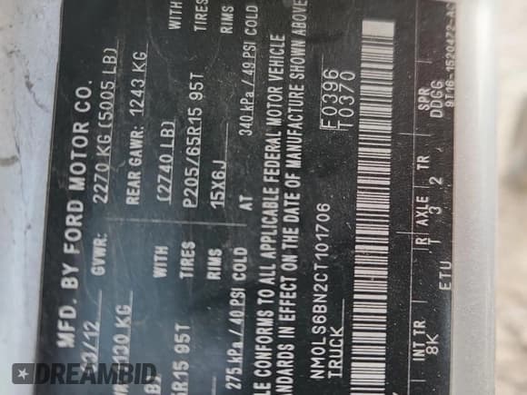 ✅ 2012 Ford Transit Connect XLT • VIN: NM0LS6BN2CT101706 • Lot: 91796665. Wystawiony na Copart z przebiegiem 188 319 mil. Bezpłatny archiwum sprzedaży aukcyjnych z USA i szczegółowy raport historii pojazdu na DreamBid. Zdjęcie 14.