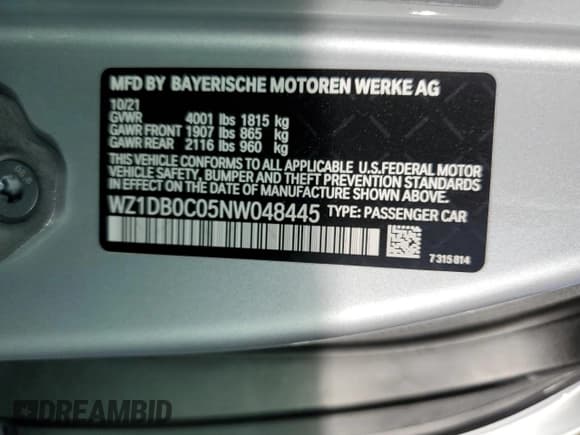 ✅ 2022 Toyota Supra 3.0 • VIN: WZ1DB0C05NW048445 • Лот: 73665812. Опубликован ранее на Copart с пробегом 8 850 миль. Бесплатный доступ к архиву аукционных продаж из США и подробный отчёт об истории автомобиля на DreamBid. Изображение 12.