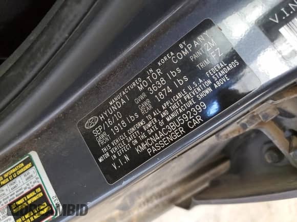 2011 Hyundai Accent GLS с VIN KMHCN4AC3BU592399, выставлен на аукционе Copart как лот 52517754 с пробегом 106 690 миль миль и Списание • Salvage title. История ставок и продаж доступна на DreamBid. Изображение 13.