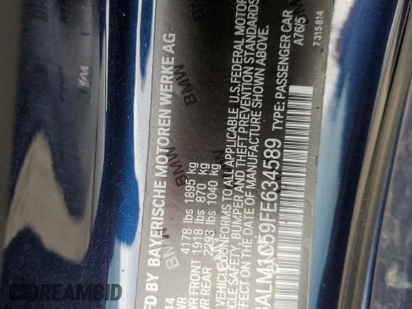 ✅ 2015 BMW Z4 sDrive35is • VIN: WBALM1C59FE634589 • Lot: 67096594. Wystawiony na Copart z przebiegiem Nie podano. Bezpłatny archiwum sprzedaży aukcyjnych z USA i szczegółowy raport historii pojazdu na DreamBid. Zdjęcie 12.