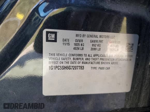 2016 Chevrolet Cruze LS с VIN 1G1PC5SH6G7207783, выставлен на аукционе Copart как лот 90296645 с пробегом 90 832 миль миль и Списание • Salvage title. История ставок и продаж доступна на DreamBid. Изображение 12.