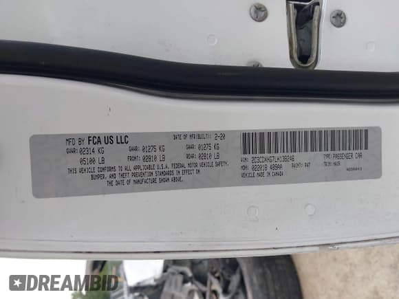 ✅ 2020 Dodge Charger GT • VIN: 2C3CDXHG7LH138246 • Lot: 42362443. Listed on IAAI with 81,647 mi. Free auction sales archive from the USA and detailed vehicle history report at DreamBid. Image 9.