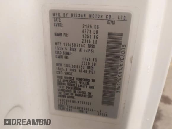 ✅ 2018 Nissan NV200 S • VIN: 3N6CM0KN9JK705008 • Lot: 41482004. Listed on IAAI with 69,232 mi. Free auction sales archive from the USA and detailed vehicle history report at DreamBid. Image 9.