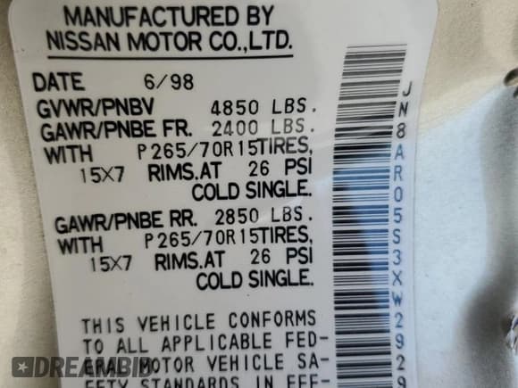 ✅ 1999 Nissan Pathfinder XE • VIN: JN8AR05S3XW292985 • Лот: 51495625. Опубликован ранее на Copart с пробегом Не указан. Бесплатный доступ к архиву аукционных продаж из США и подробный отчёт об истории автомобиля на DreamBid. Изображение 13.