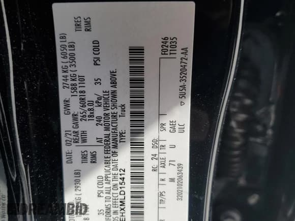 ✅ 2021 Ford Ranger XL • VIN: 1FTER4EHXMLD15412 • Лот: 55741155. Опубликован ранее на Copart с пробегом 45 794 миль. Бесплатный доступ к архиву аукционных продаж из США и подробный отчёт об истории автомобиля на DreamBid. Изображение 13.