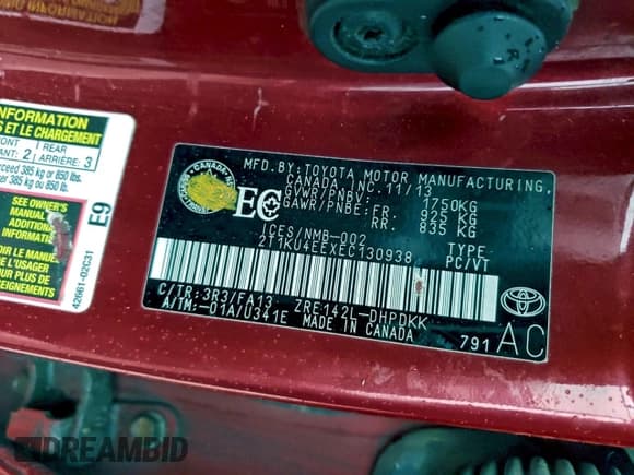 ✅ 2014 Toyota Matrix • VIN: 2T1KU4EEXEC130938 • Lot: 93844695. Wystawiony na Copart z przebiegiem 242 623 mil. Bezpłatny archiwum sprzedaży aukcyjnych z USA i szczegółowy raport historii pojazdu na DreamBid. Zdjęcie 13.