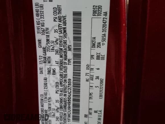 ✅ 2013 Ford Escape SEL • VIN: 1FMCU9H95DUC37859 • Lot: 93312905. Wystawiony na Copart z przebiegiem 128 755 mil. Bezpłatny archiwum sprzedaży aukcyjnych z USA i szczegółowy raport historii pojazdu na DreamBid. Zdjęcie 12.