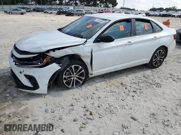 ✅ 2025 Volkswagen Jetta Sport • VIN: 3VWBX7BU1SM000874 • Lot: 71811625. Listed on Copart with 37,809 mi. Free auction sales archive from the USA and detailed vehicle history report at DreamBid. Image 1.