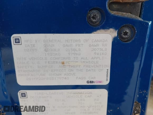 ✅ 1995 Chevrolet Camaro Z28 • VIN: 2G1FP22P8S2179748 • Лот: 41965876. Опубликован ранее на IAAI с пробегом 69 215 миль. Бесплатный доступ к архиву аукционных продаж из США и подробный отчёт об истории автомобиля на DreamBid. Изображение 9.