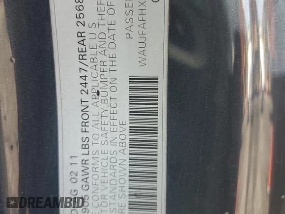 ✅ 2011 Audi A5 Premium Plus • VIN: WAUJFAFHXBN013041 • Лот: 50368575. Опубликован ранее на Copart с пробегом 114 521 миль. Бесплатный доступ к архиву аукционных продаж из США и подробный отчёт об истории автомобиля на DreamBid. Изображение 13.