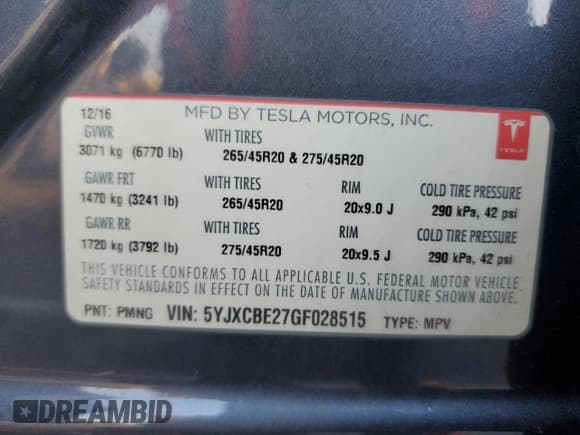 ✅ 2016 Tesla Model X 70D • VIN: 5YJXCBE27GF028515 • Lot: 86704495. Wystawiony na Copart z przebiegiem 71 792 mil. Bezpłatny archiwum sprzedaży aukcyjnych z USA i szczegółowy raport historii pojazdu na DreamBid. Zdjęcie 12.