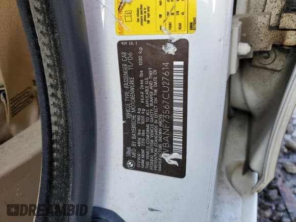 ✅ 2007 BMW 5 Series 530xi • VIN: WBANF73567CU27614 • Lot: 90372765. Wystawiony na Copart z przebiegiem Nie podano. Bezpłatny archiwum sprzedaży aukcyjnych z USA i szczegółowy raport historii pojazdu na DreamBid. Zdjęcie 12.