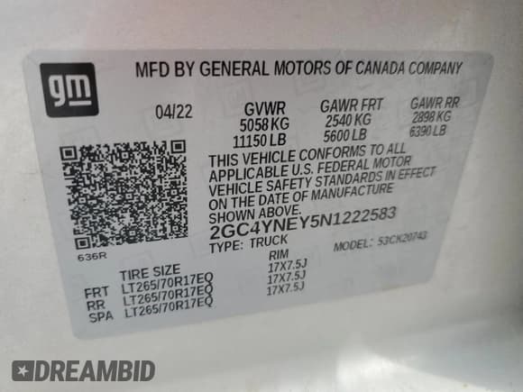 ✅ 2022 Chevrolet Silverado 2500HD LT • VIN: 2GC4YNEY5N1222583 • Лот: 84737575. Опубликован ранее на Copart с пробегом 71 645 миль. Бесплатный доступ к архиву аукционных продаж из США и подробный отчёт об истории автомобиля на DreamBid. Изображение 12.