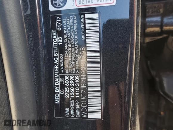 ✅ 2017 Mercedes-Benz S 63 AMG • VIN: WDDUG7JB7HA321258 • Lot: 67351644. Wystawiony na Copart z przebiegiem 84 825 mil. Bezpłatny archiwum sprzedaży aukcyjnych z USA i szczegółowy raport historii pojazdu na DreamBid. Zdjęcie 12.