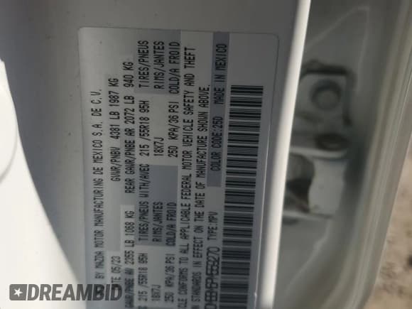 ✅ 2023 Mazda CX-30 S Select • VIN: 3MVDMBBM6PM559270 • Лот: 71256415. Опубликован ранее на Copart с пробегом 22 753 миль. Бесплатный доступ к архиву аукционных продаж из США и подробный отчёт об истории автомобиля на DreamBid. Изображение 13.