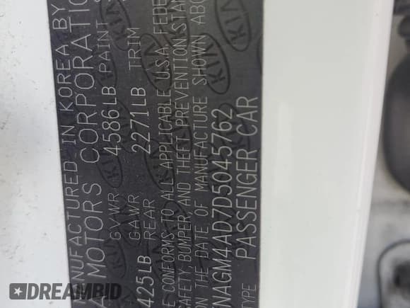 ✅ 2013 Kia Optima EX • VIN: KNAGM4AD7D5045762 • Lot: 62064605. Wystawiony na Copart z przebiegiem 190 861 mil. Bezpłatny archiwum sprzedaży aukcyjnych z USA i szczegółowy raport historii pojazdu na DreamBid. Zdjęcie 12.