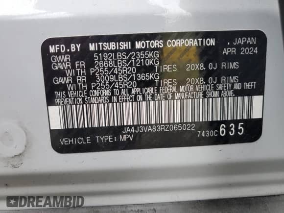 2024 Mitsubishi Outlander SE z VIN JA4J3VA83RZ065022, wystawiony jako Copart lot #90236785 z przebiegiem 34 770 mil mil oraz Czysty tytuł • Clean title. Historia ofert i sprzedaży dostępna na DreamBid. Obrazek 13.