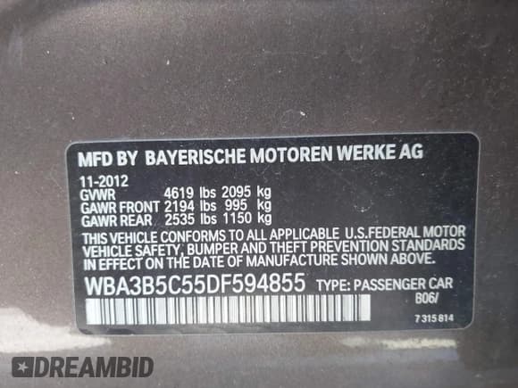 ✅ 2013 BMW 3 Series 328i xDrive • VIN: WBA3B5C55DF594855 • Lot: 43538178. Listed on IAAI with 146,765 mi. Free auction sales archive from the USA and detailed vehicle history report at DreamBid. Image 9.