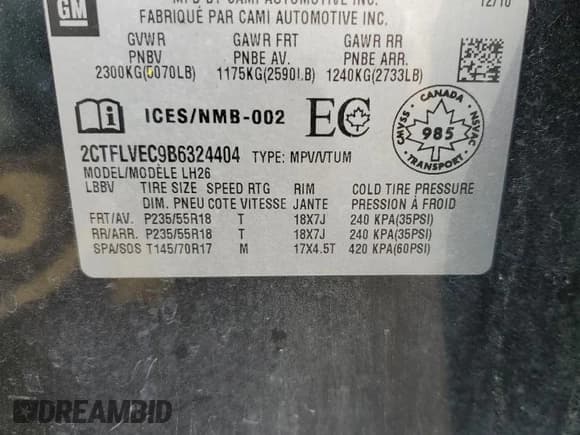 ✅ 2011 GMC Terrain SLT-1 • VIN: 2CTFLVEC9B6324404 • Lot: 59757635. Wystawiony na Copart z przebiegiem 123 559 mil. Bezpłatny archiwum sprzedaży aukcyjnych z USA i szczegółowy raport historii pojazdu na DreamBid. Zdjęcie 12.