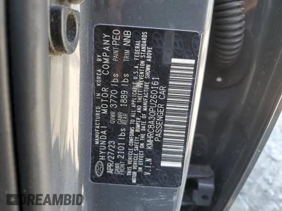 ✅ 2023 Hyundai Venue SEL • VIN: KMHRC8A30PU260161 • Лот: 75863374. Размещён на Copart с пробегом 19 324 миль миль. Получите бесплатный доступ к архиву аукционных продаж из США и посмотрите подробный отчёт об истории автомобиля на DreamBid. Изображение 14.