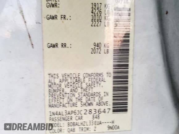 ✅ 2018 Nissan Altima SR • VIN: 1N4AL3AP6JC283647 • Lot: 80329525. Listed on Copart with 94,374 mi. Free auction sales archive from the USA and detailed vehicle history report at DreamBid. Image 13.