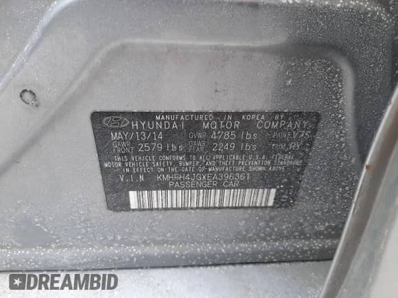 2014 Hyundai Azera Limited с VIN KMHFH4JGXEA396361, выставлен на аукционе Copart как лот 41902995 с пробегом 249 609 миль миль и Списание • Salvage title. История ставок и продаж доступна на DreamBid. Изображение 12.