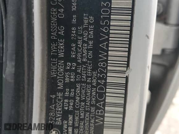 1998 BMW 3 Series 328i z VIN WBACD4328WAV65103, wystawiony jako Copart lot #48262725 z przebiegiem 180 778 mil mil oraz Szkoda całkowita • Salvage title. Historia ofert i sprzedaży dostępna na DreamBid. Obrazek 13.