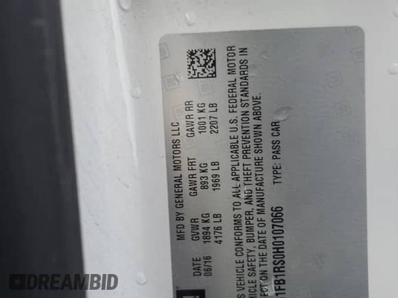 2017 Chevrolet Camaro 1LT z VIN 1G1FB1RS0H0107066, wystawiony jako Copart lot #86656895 z przebiegiem Nie podano mil oraz Szkoda całkowita • Salvage title. Historia ofert i sprzedaży dostępna na DreamBid. Obrazek 12.