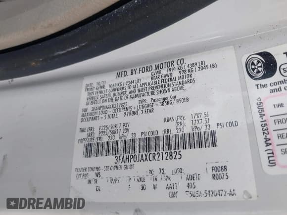 ✅ 2012 Ford Fusion SEL • VIN: 3FAHP0JAXCR212825 • Lot: 43349263. Wystawiony na IAAI z przebiegiem Nie podano. Bezpłatny archiwum sprzedaży aukcyjnych z USA i szczegółowy raport historii pojazdu na DreamBid. Zdjęcie 9.