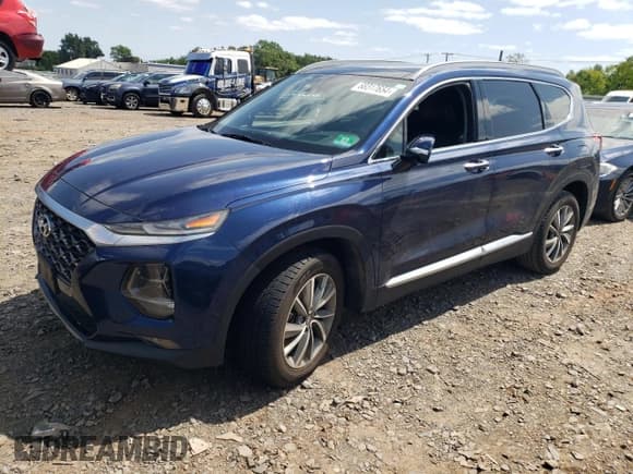 ✅ 2019 Hyundai Santa Fe Ultimate • VIN: 5NMS5CADXKH035628 • Lot: 68317654. Wystawiony na Copart z przebiegiem Nie podano. Bezpłatny archiwum sprzedaży aukcyjnych z USA i szczegółowy raport historii pojazdu na DreamBid. Zdjęcie 1.