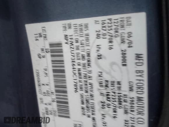 ✅ 2004 Ford Explorer XLT • VIN: 1FMZU73E64UC17896 • Lot: 89370965. Wystawiony na Copart z przebiegiem 225 655 mil. Bezpłatny archiwum sprzedaży aukcyjnych z USA i szczegółowy raport historii pojazdu na DreamBid. Zdjęcie 12.