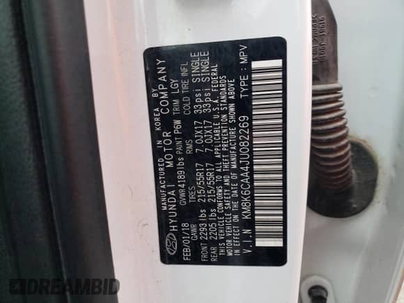 2018 Hyundai Kona SEL с VIN KM8K6CAA4JU082269, выставлен на аукционе Copart как лот 72252192 с пробегом 91 395 миль миль и . История ставок и продаж доступна на DreamBid. Изображение 13.