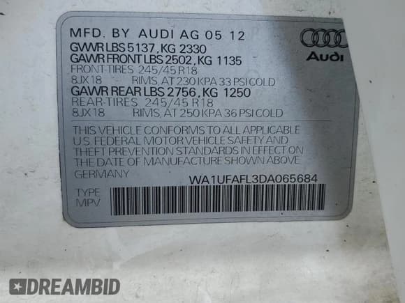 ✅ 2013 Audi allroad A4 Premium Plus • VIN: WA1UFAFL3DA065684 • Lot: 84951025. Wystawiony na Copart z przebiegiem 136 479 mil. Bezpłatny archiwum sprzedaży aukcyjnych z USA i szczegółowy raport historii pojazdu na DreamBid. Zdjęcie 13.