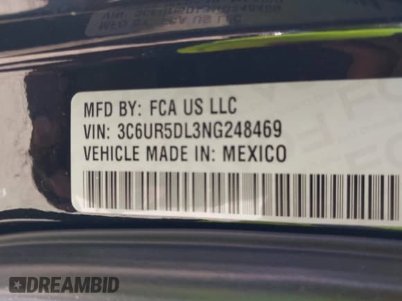 ✅ 2022 Ram 2500 Big Horn • VIN: 3C6UR5DL3NG248469 • Lot: 42656592. Wystawiony na IAAI z przebiegiem 76 589 mil. Bezpłatny archiwum sprzedaży aukcyjnych z USA i szczegółowy raport historii pojazdu na DreamBid. Zdjęcie 9.