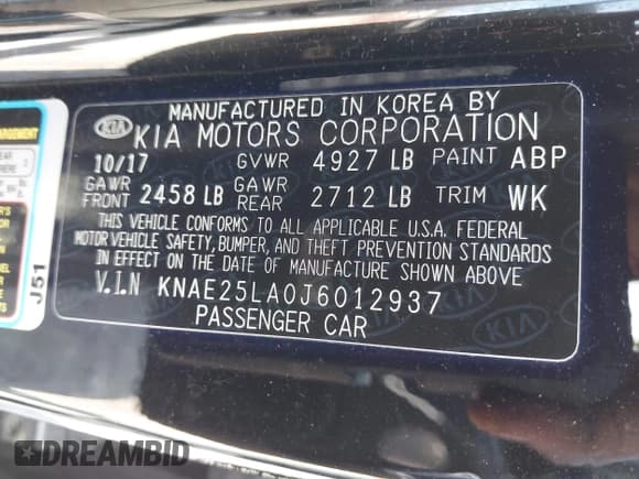 ✅ 2018 Kia Stinger Premium • VIN: KNAE25LA0J6012937 • Лот: 42873836. Опубликован ранее на IAAI с пробегом 68 742 миль. Бесплатный доступ к архиву аукционных продаж из США и подробный отчёт об истории автомобиля на DreamBid. Изображение 9.