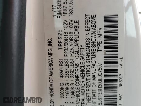 ✅ 2018 Acura RDX • VIN: 5J8TB3H30JL007507 • Лот: 54584895. Опубликован ранее на Copart с пробегом 115 198 миль. Бесплатный доступ к архиву аукционных продаж из США и подробный отчёт об истории автомобиля на DreamBid. Изображение 12.