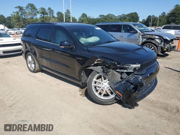 2023 Dodge Durango R/T Plus with VIN 1C4SDHCT7PC555411, listed as a Copart auction lot 85007535 with 53,022 mi miles and Salvage title. Bid and sale history available at DreamBid. Image 4.