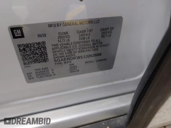 ✅ 2018 Buick Enclave Avenir • VIN: 5GAERDKW1JJ262689 • Lot: 43442837. Wystawiony na IAAI z przebiegiem 101 992 mil. Bezpłatny archiwum sprzedaży aukcyjnych z USA i szczegółowy raport historii pojazdu na DreamBid. Zdjęcie 9.