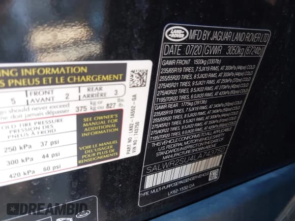 ✅ 2020 Land Rover Range Rover Sport HSE • VIN: SALWR2SU4LA743750 • Лот: 43813512. Опубликован ранее на IAAI с пробегом 42 645 миль. Бесплатный доступ к архиву аукционных продаж из США и подробный отчёт об истории автомобиля на DreamBid. Изображение 9.