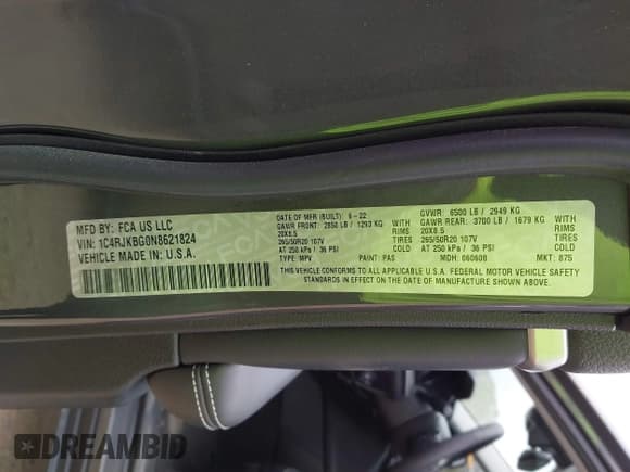✅ 2022 Jeep Grand Cherokee Limited • VIN: 1C4RJKBG0N8621824 • Lot: 41957841. Wystawiony na IAAI z przebiegiem 31 030 mil. Bezpłatny archiwum sprzedaży aukcyjnych z USA i szczegółowy raport historii pojazdu na DreamBid. Zdjęcie 9.