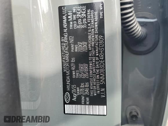 ✅ 2024 Hyundai Tucson SEL • VIN: 5NMJB3DE4RH312809 • Lot: 74279924. Wystawiony na Copart z przebiegiem 15 579 mil. Bezpłatny archiwum sprzedaży aukcyjnych z USA i szczegółowy raport historii pojazdu na DreamBid. Zdjęcie 13.