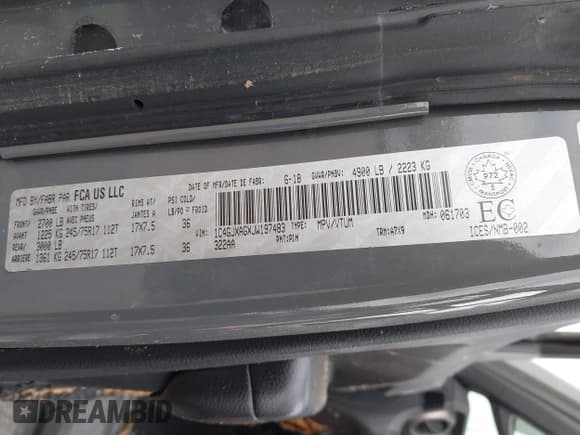 ✅ 2018 Jeep Wrangler Sport S • VIN: 1C4GJXAGXJW197483 • Lot: 41825305. Listed on IAAI with 64,173 mi. Free auction sales archive from the USA and detailed vehicle history report at DreamBid. Image 9.